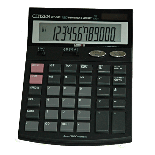 Citizen CT-666 Check & Correct Desktop Calculator