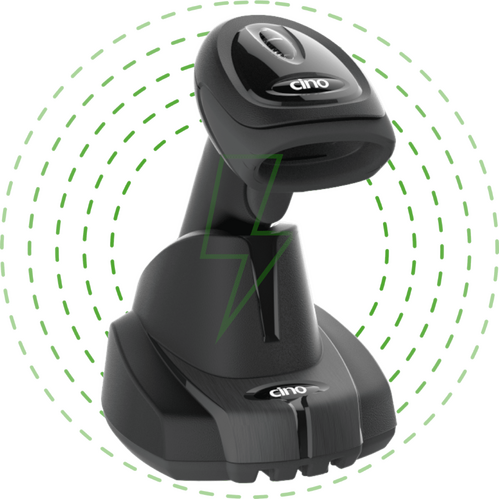 Cino A678BT 2D Bluetooth Wireless Charging Barcode Scanner
